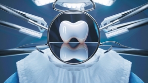 healthy-white-tooth-dentist-mirror-dental-clinic Zahnarzt untersucht Weisheitszahn mit Spiegel in der Zahnarztpraxis Lörrach